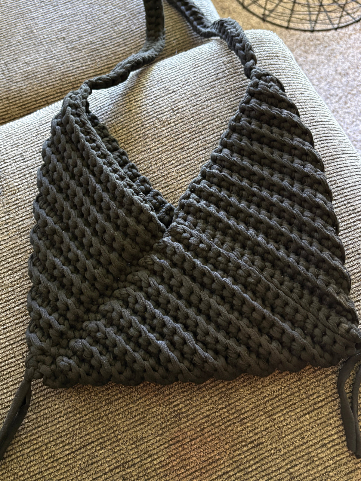 Handmade Crochet Triangle Shoulder Bag