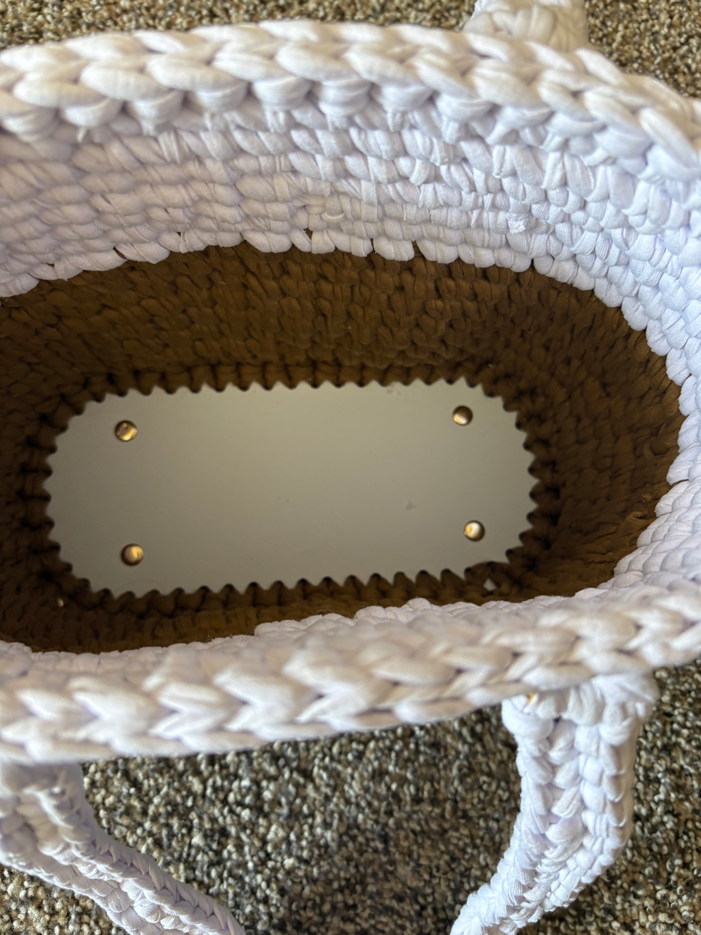 Handmade Crochet Tote Bag, Two Tone Neutral Purse, Chunky Yarn Shoulder Bag, Boho Everyday Handbag, Gift for Her