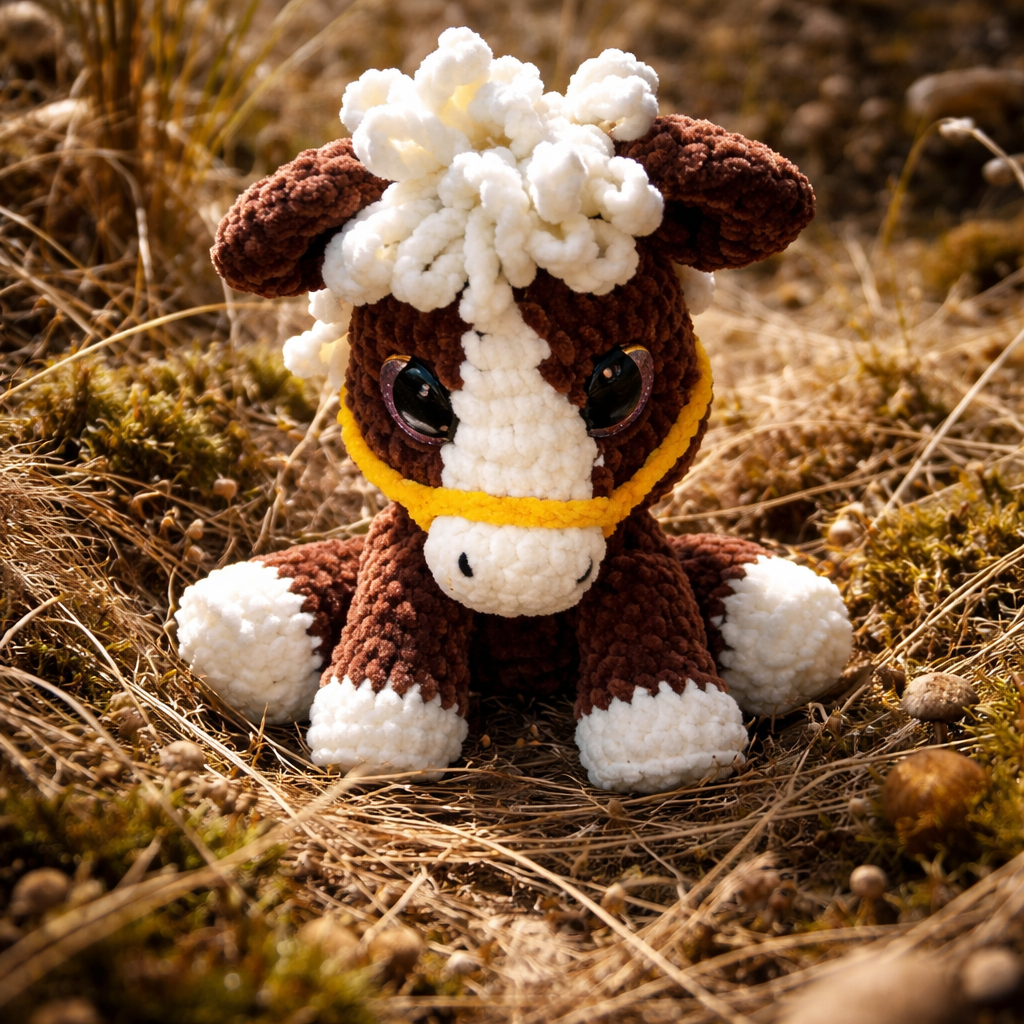 Handmade Crochet Horse Plush | Soft Stuffed Horse Toy | Plush Farm Animal | Cozy Nursery Decor | Gift for Horse Lovers