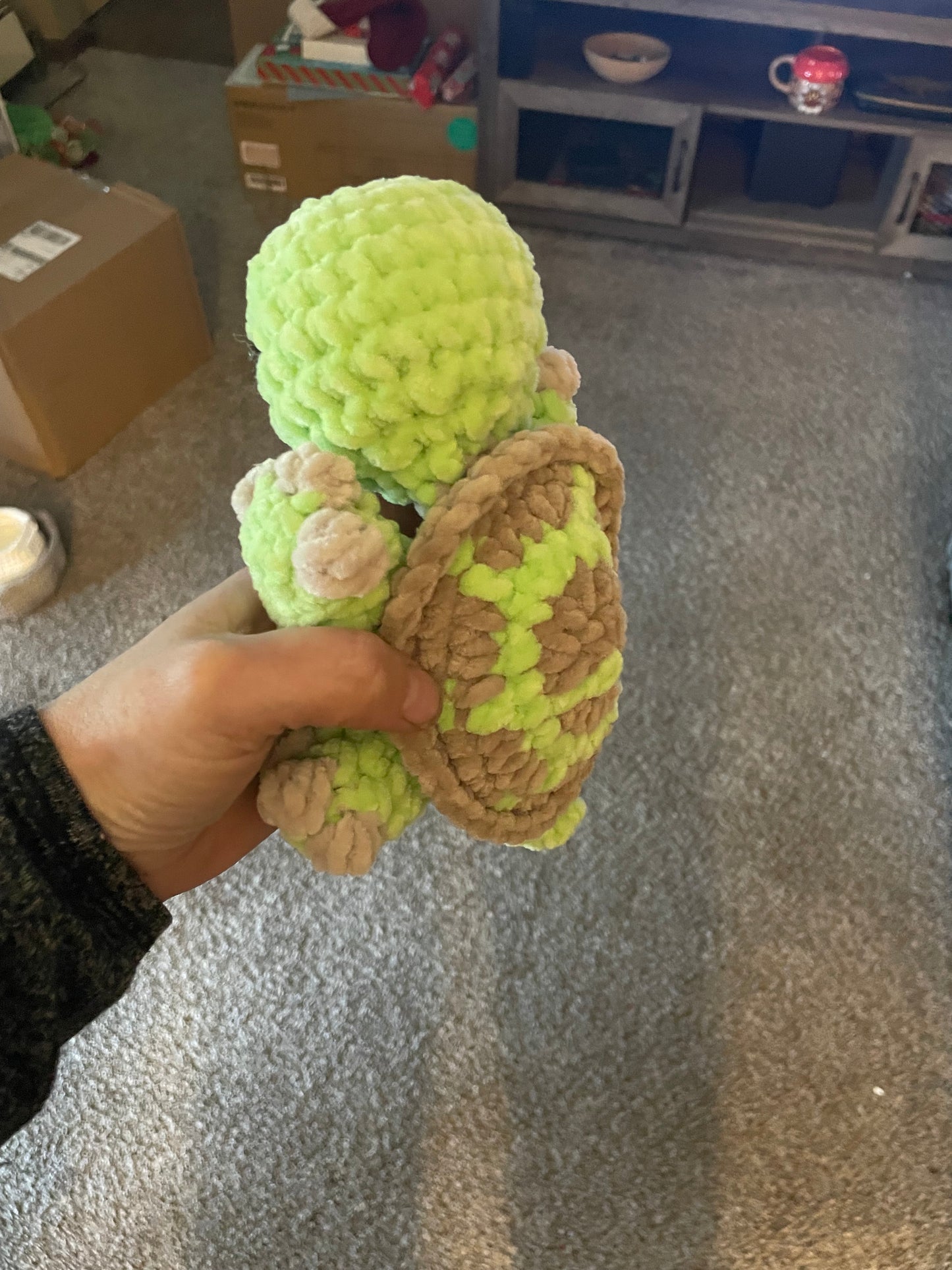 Handmade Crochet Turtle Snuggler Plush | Soft Amigurumi Turtle Toy | Cozy Comfort Plush for Kids
