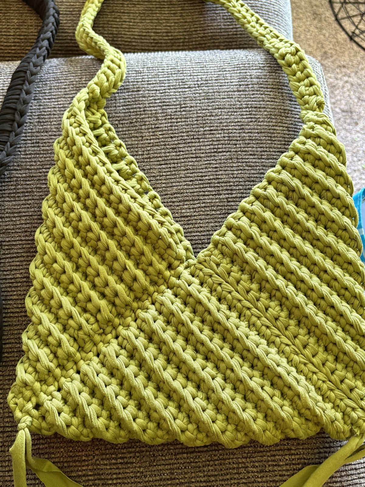 Handmade Crochet Triangle Shoulder Bag