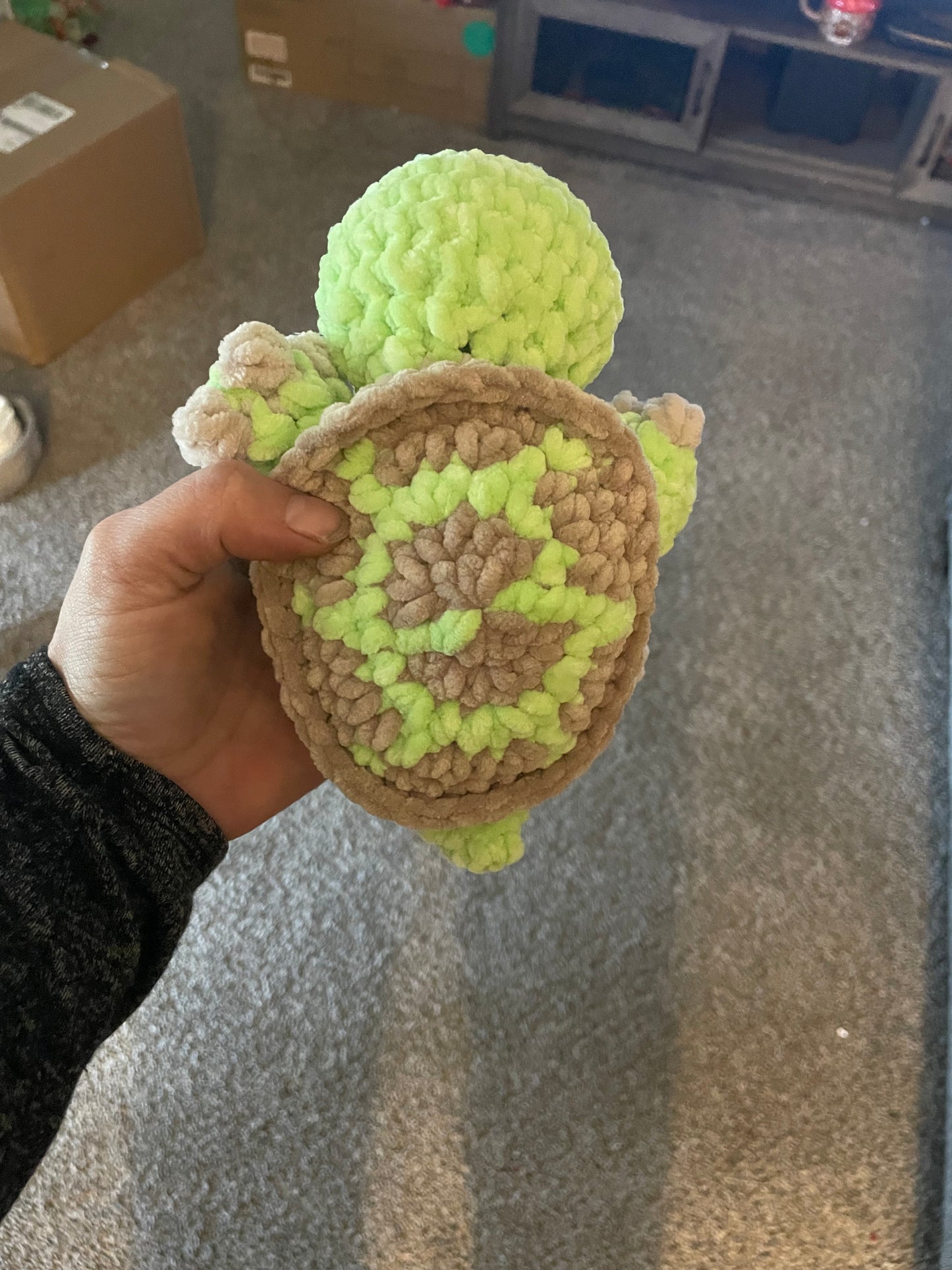 Handmade Crochet Turtle Snuggler Plush | Soft Amigurumi Turtle Toy | Cozy Comfort Plush for Kids