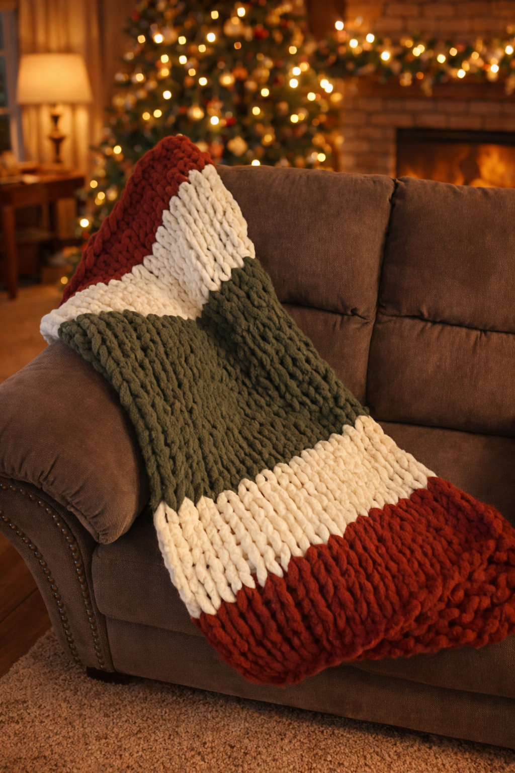 Finger Knit Cozy Lap Blanket