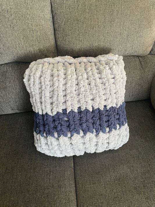 Handmade Hand Knit Throw Pillow 16x16 | Cozy Textured Decorative Pillow