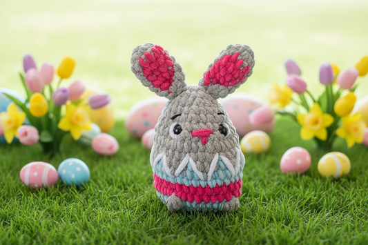 Handmade Crochet Easter Bunny Plush | Soft Amigurumi Bunny Decor | Spring Gift for Kids & Easter Basket Filler