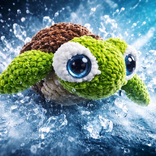 Handmade Crochet Sea Turtle Plushie – Cute Ocean Animal Stuffed Toy, Soft Amigurumi Sea Creature Gift