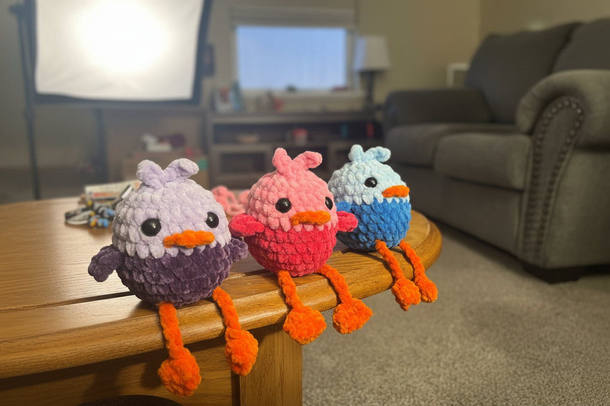 Silly Bird Plushie | Handmade Chunky Crochet Bird Plush