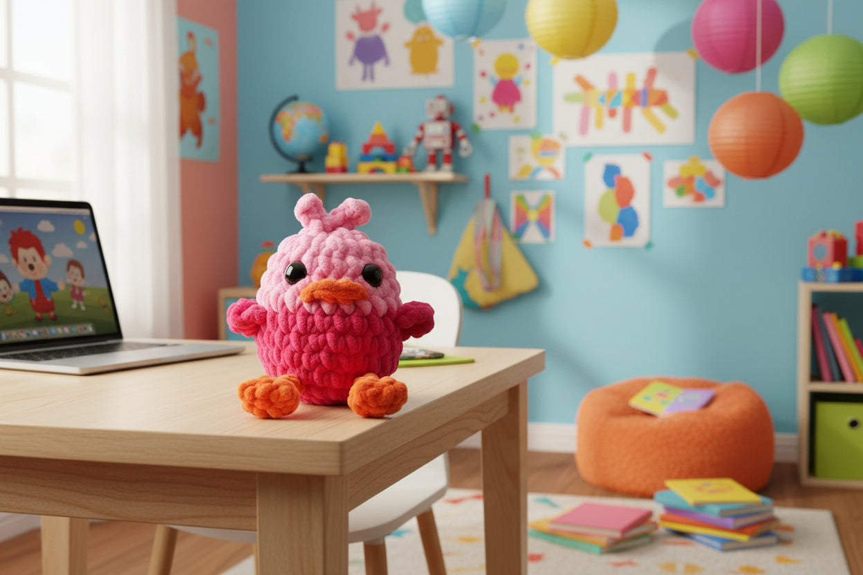 Silly Bird Plushie | Handmade Chunky Crochet Bird Plush